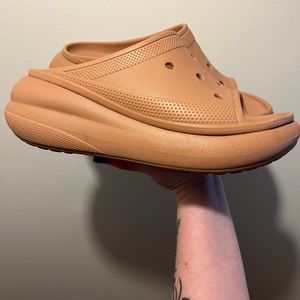 Crocs brand ‘Crush Slides’. Color: Cork. Size: W6.